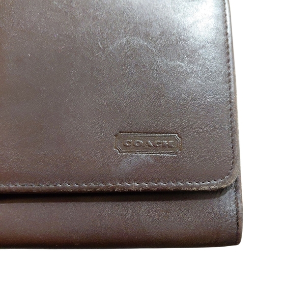 Coach Dark Brown Wallet Soft Leather Tri-fold Wallet - Picture 2 of 13